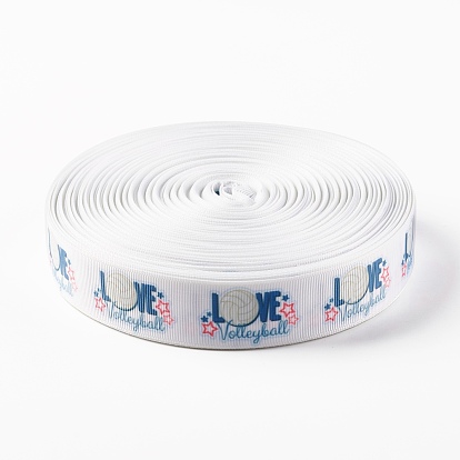 Mot amour simple face avec rubans gros-grain polyester imprimé volley-ball