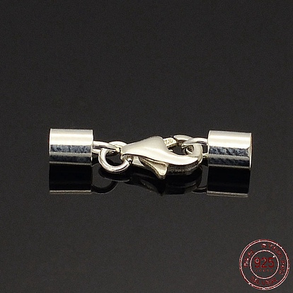 925 Sterling Silver Lobster Claw Clasps, Platinum Plated
