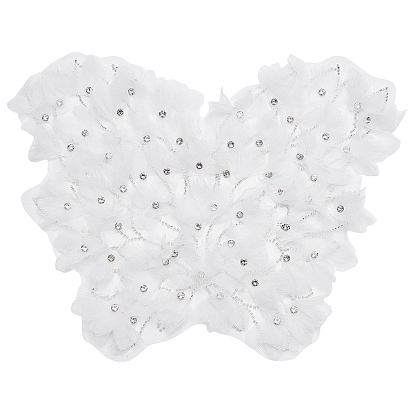 1украшения для шитья из органзы, цветок, со стразами