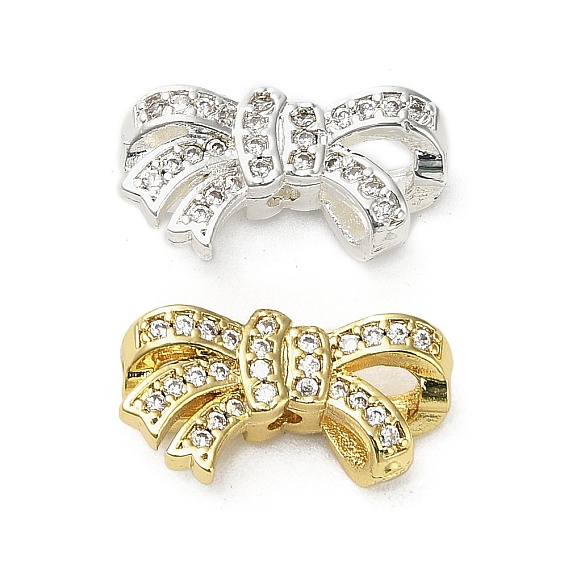 Латунные микро проложить кубического циркония бусы, бантом