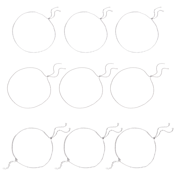12Pcs 3 Style 304 Stainless Steel Slider Necklace Making, Cable Chains Bolo Necklace Making
