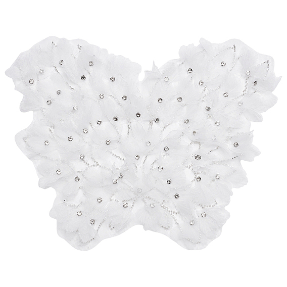 1украшения для шитья из органзы, цветок, со стразами