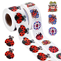 2 Rolls 2 Styles PVC Self Adhesive Stickers, Ladybug