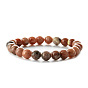 Multi-color Agate and Jade Bead Bracelet for Women with Pink Zebra Jasper and Amethyst Stones