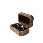 Rectangle Wood Wedding Ring Storage Boxes with Velvet Inside, Laser Engraved Forever Love Wooden Couple Ring Gift Case with Magnetic Clasps