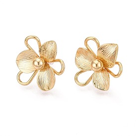 Латунь серьги, цветок, без никеля 