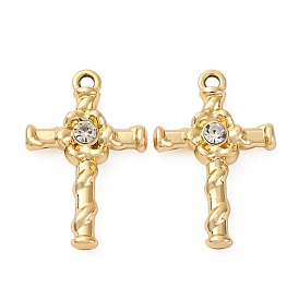 Подвески из сплава и страза, крестик