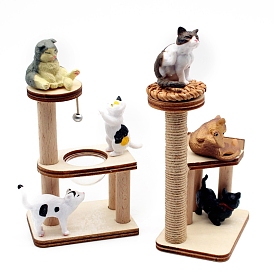Wood Cat Climbing Frames, Micro Landscape Home Dollhouse Accessories, Pretending Prop Decorations
