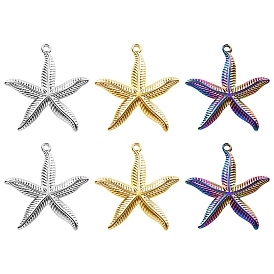 304 stainless Steel Pendants, Starfish Charm