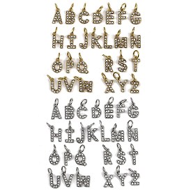 304 из нержавеющей стали горный хрусталь подвески, подвески с буквой az~z, ионное покрытие (ip), с целью перехода в кольце