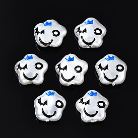 3D Printed ABS Plastic Imitation Pearl Beads, Star with Smiling