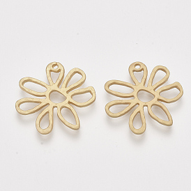 Alloy Open Back Bezel Pendants, For DIY UV Resin, Epoxy Resin, Pressed Flower Jewelry, Flower