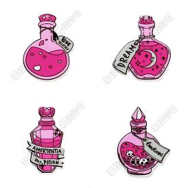 8 pcs 4 styles pendentifs acryliques, thème de la bouteille de potion magique