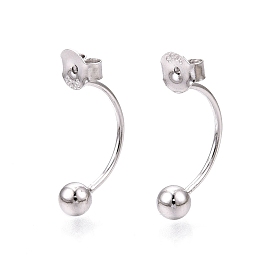 Rhodium Plated 925 Sterling Silver Friction Ear Nuts