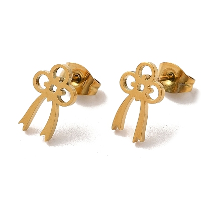 Вакуумное покрытие pvd 304 серьги-гвоздики из нержавеющей стали, бантом