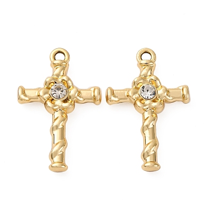 Подвески из сплава и страза, крестик