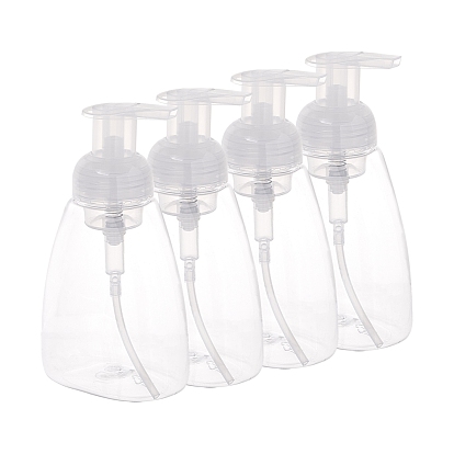 BENECREAT 300ml Clear Plastic Foaming Pump Soap Bottles Refillable Foaming Soap Dispensers Pump Bottles for DIY Liquid Soap Dish Soap Kitchen and Bathroom