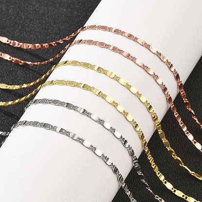 Овальные латунные цепочки для женщин, 304 из нержавеющей стали застежкой омар, стойки покрытие, без свинца и без кадмия, долговечный