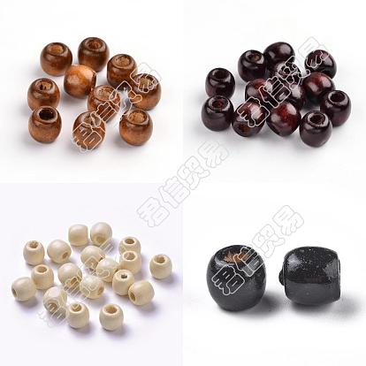 400 piezas 2 cuentas de madera natural de estilo, teñido, sin plomo, Rondana plana
