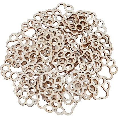 Древесины подвески, полые прелести, неокрашенными, бежевые