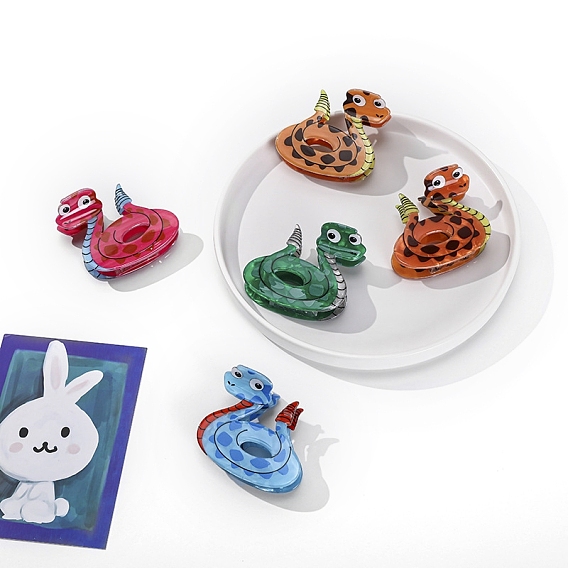 Заколки для волос в форме когтей из ацетата целлюлозы, аксессуары для волос для женщин и девочек, змея