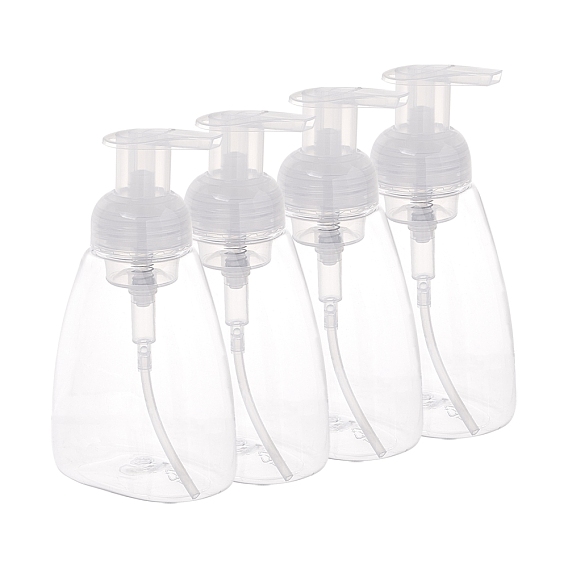BENECREAT 300ml Clear Plastic Foaming Pump Soap Bottles Refillable Foaming Soap Dispensers Pump Bottles for DIY Liquid Soap Dish Soap Kitchen and Bathroom