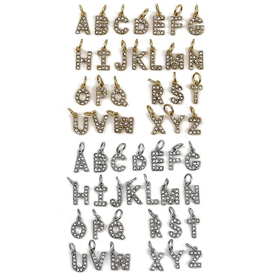 304 из нержавеющей стали горный хрусталь подвески, подвески с буквой az~z, ионное покрытие (ip), с целью перехода в кольце