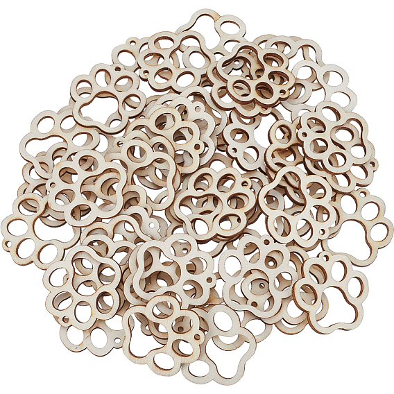 Древесины подвески, полые прелести, неокрашенными, бежевые