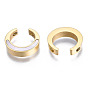 316 Surgical Stainless Steel Links Connectors, with Shell, Real 14K Gold Plated, Ring