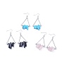 Boucles d'oreilles pierres précieuses de balancent, avec crochets d'oreilles en acier inoxydable, triangle