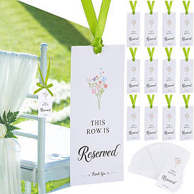 2 комплект прямоугольных бумажных подвесных табличек для свадебных стульев, с полиэфирной лентой