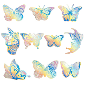 10Pcs Butterfly Colorful Suncatcher Rainbow Prism Electrostatic Glass Stickers, Waterproof Laser PVC Window Static Decals