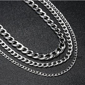 Stylish Stainless Steel Cuban Chain Necklace for Men - Hip Hop Fashion Jewelry