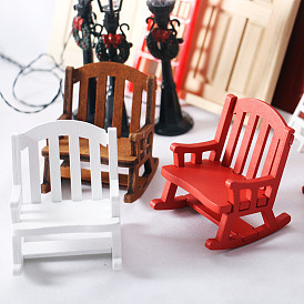 Wooden Rocking Chair Ornaments, Micro Landscape Home Dollhouse Accessories, Pretending Prop Decorations