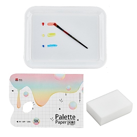1цветовая палитра пластика ПК, 1 книга пластиковая палитра бумага, 1 прямоугольная губка из поликарбоната, принадлежности для рисования, прямоугольные