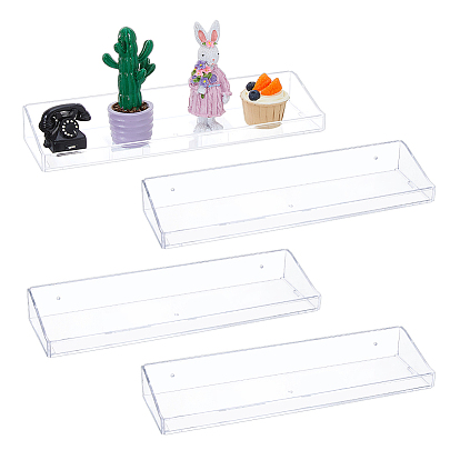 Прямоугольные прозрачные пластиковые настенные держатели для вешалок с перегородкой