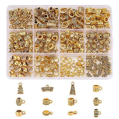 240шт 12 стилизованные тибетские поручни из сплава, петля под залог, плоский круглый, бочкообразный и листовой