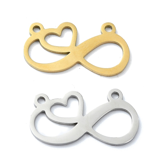 304 подвески из нержавеющей стали, лазерная резка, бесконечность с сердечным шармом