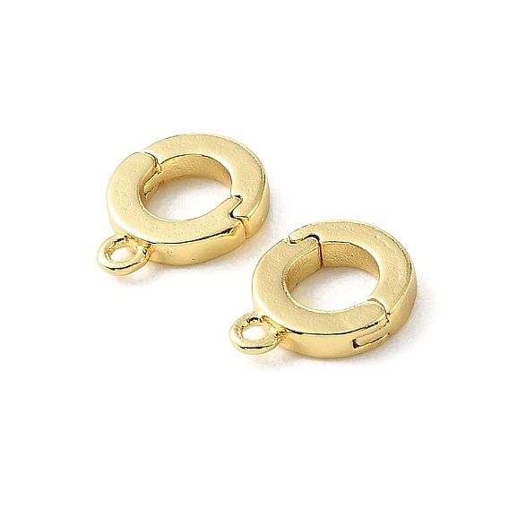 Brass Ring Clasps, Rack Plating, Long-Lasting Plated, Lead Free & Cadmium Free