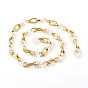 Handmade CCB Plastic Cable Chains, with Transparent Acrylic Linking Rings, Clear AB