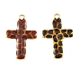 304 нержавеющей стальной эмали подвески, крест прелести, вакуумное покрытие pvd, реальный 18 k позолоченный