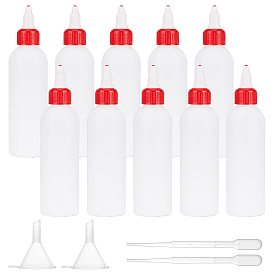 BENECREAT Plastic Squeeze Bottle, Liqiud Bottle, with Plastic Funnel Hopper, Plastic Dropper