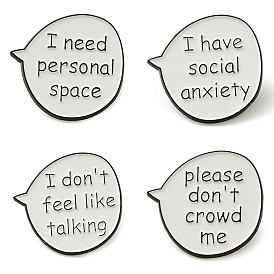 Word Alloy Enamel Pins, Dialog Box Brooches