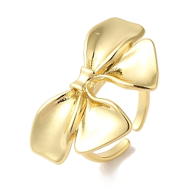 Bowknot Brass Open Cuff Rings for Women