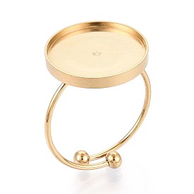 304 composants de l'anneau de manchette en acier inoxydable, monture de bague à coupelle vierge, placage ionique (ip)