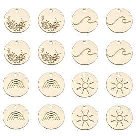 32 шт 4 стиль подвески из сплава, без кадмия, без никеля и без свинца, плоско-круглые