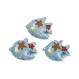 Фарфоровые бусины ручной работы, рыба, пастельный фарфор