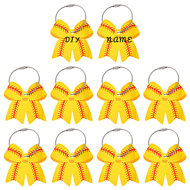 Багажные бирки из ПВХ, с кольцами из нержавеющей стали, бантом