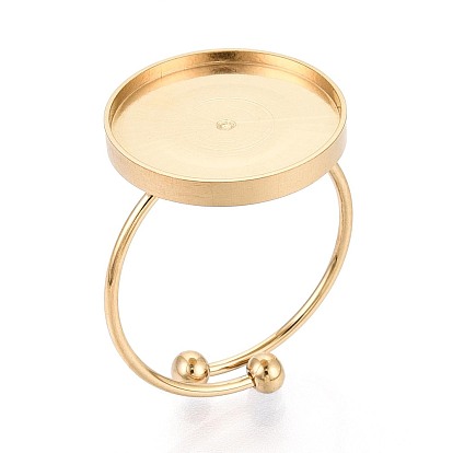 304 composants de l'anneau de manchette en acier inoxydable, monture de bague à coupelle vierge, placage ionique (ip)