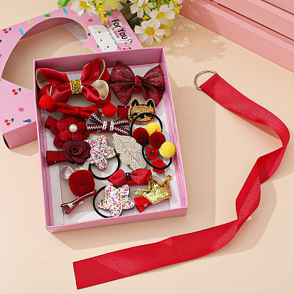 Cute Cartoon Hair Clip Set - Lovely Fabric Hairpin Side Clip Baby Hairpin Gift Box Set.